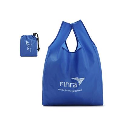 China Promotional Items Handled With Logo Custom Design Travel Shopping Foldable Nylon Bag for sale