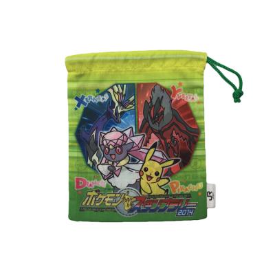 China Custom Recyclable Polyester Fabric Bag For Packaging Small Microfiber Cartoon Drawstring Gift Pouches for sale