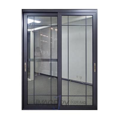 China Heat Insulated 2 Aluminum Sliding Doors And Double Tracks Soundproof Glass Windows for sale