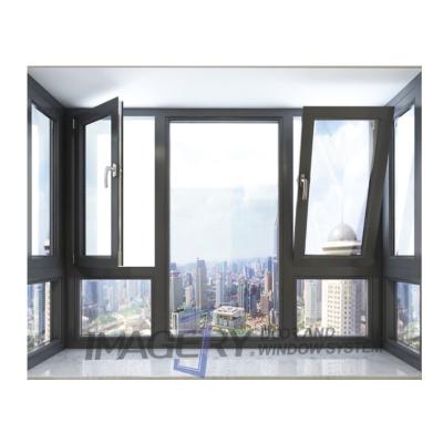 China Swing Frames Double Glazed Home Windows High Performance Thermal Break Swing Aluminum Soundproof Tilt And Turn Window For Residential for sale