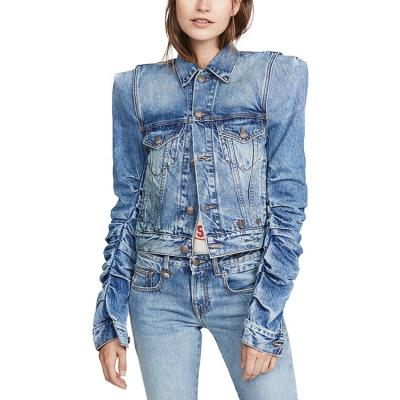 China 2021 Autumn New Style Women Breathable Breathable Short Sleeve Denim Top Jacket for sale