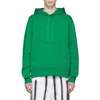 China Custom 100% High Street Design Style Anti-Wrinkle Cotton Fleece Premium Quality Green Long Sleeve Hoodies For Men for sale