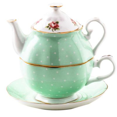 China Viable Chinese Ceramic Popular Bone China Porcelain Teapot Cup Fine Set For One for sale