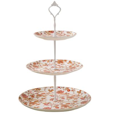 China Awalong Sustainable Ceramic Hot Sale Fine Bone China Three Tiers Harden Rack for sale