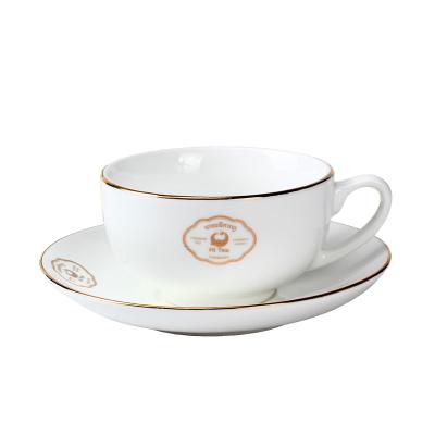 China Custom White Bone China Viable Large Capacity Cup and Saucer for sale