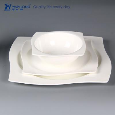 China Custom Irregular Shaped Dinnerware Viable/High Quality Fine Bone China Dinner Set Porcelain for sale