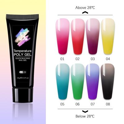 China Personal Use For DIY And Nail Art For Salon Nail Art Custom Logo Color Change Gel Poly Nails Private Label Temperature Acrylic Gel Poly for sale