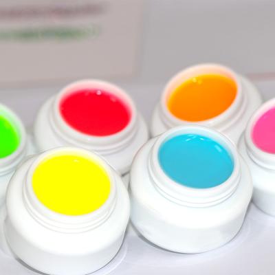 China Personal Use for DIY and Nail Art for Salon HS 6 Colors Fluorescence Custom Solid Gel Polish Logo Nail Paint 5g volume for sale