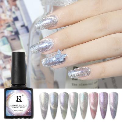 China Personal use for DIY and nail art for salon Aurora Crystal Spar Cat Eye Nail Gel Polish Private Label Cat Eye Gel Nail Polish Magnetic for sale