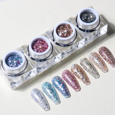 China Personal use for DIY and nail art for nail art high quality Private Label Glitter Shiny from salon HS for platinum gel nail polish for sale