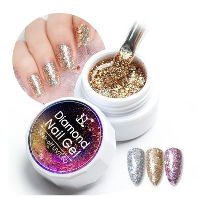 China Personal use for DIY and nail art for salon 8g Diamond Glitter Gel Polish Shiny Soak off semi permanent UV gel for wholesale for sale