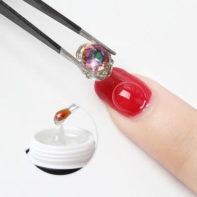 China Personal Use for DIY and Nail Art for Salon HS Nail Art 10ml Soak Off UV Led Rhinestone Jewelry Sticking Gel for sale