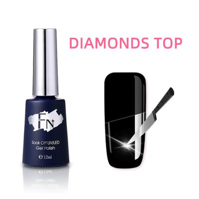 China Personal Use For DIY And Nail Art For Salon F&N 12ml Custom Long Lasting Soak Off UV Led Nail Gel Polish Diamond Top Coat for sale