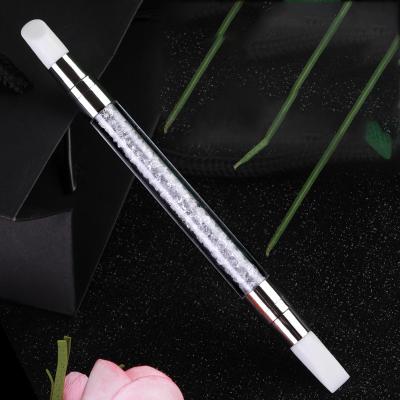 China NAIL Dotting Tool Double-Ended 3D Carving Stamping Nail Salon Silicone Nail Art Pen for sale