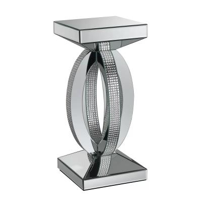 China Diamond Mirrored End Table Silver Handmade Craft Wrapping Room Eco Modern Luxury Crushed Living Outdoor Furniture for sale