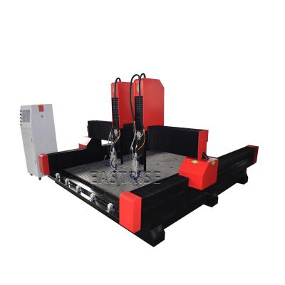 China Tombstone/Marble/Granite/Stone Engraving 4 Axis Router Carver Double Heads 3D Stone CNC Engraving Mold Making Machine for sale