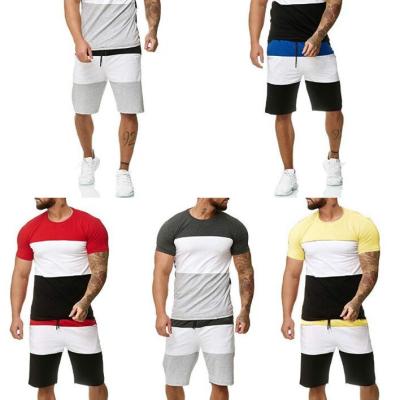 China Contrast QUICK DRY Custom Mens Color Name T-Shirt With Shorts Suit T-Shirt Pants 2 Piece Sets Men's Short Set for sale