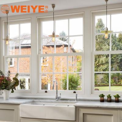 China Magnetic Screen American Style Residential Aluminum Double Hung Window Aluminum Vertical Sliding Window With Hurricane Proof for sale