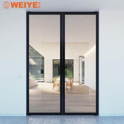 China European Standard Modern Double Panels Swing Style Aluminum French Door for sale