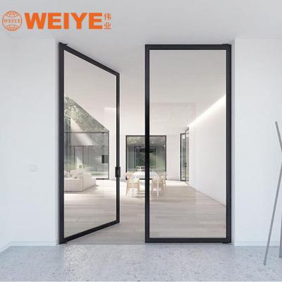 China Factory Aluminum Narrow Commercial Casement Aluminum Frame Sound Insulation Door For Meeting Room for sale