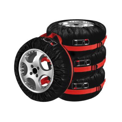 China Brief & Simple Color Durable Polyester Wheel Tire Bag Cover Waterproof Spare Tire Dustproof Cover for sale