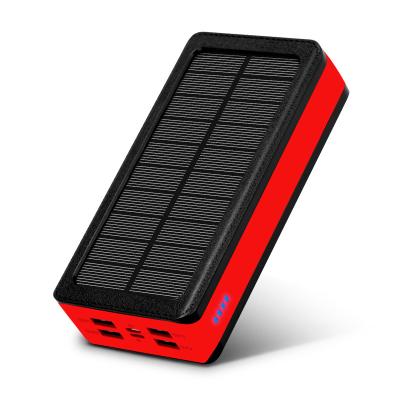 China Solar Solar  Power Bank 30,000 MAh Large Capacity Solar  Mobile Power with LED Light for Camping solar charger for sale