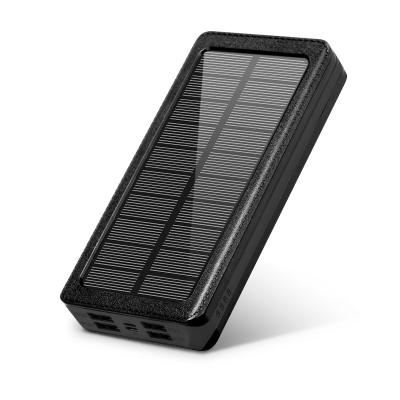 China Solar black Outdoor Power Bank 20,000 MAh Large Capacity Solar 100000 MA Mobile Power with LED Light for Camping for sale