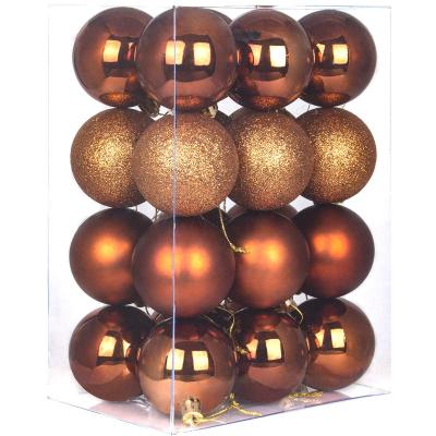 China 2021 Amazon Hot New 24Pcs Outdoor Plastic Christmas Balls Ornaments Large Hanging Decorations Ball For Christmas Tree for sale