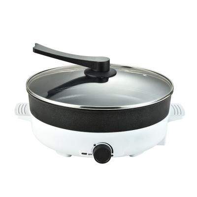 China Adjustable Thermostat Portable Fast Heating Home Use Electric Round Electric Frying Pan for sale