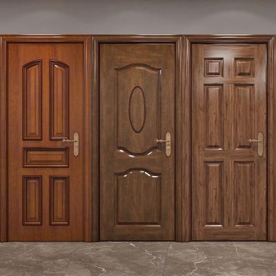 China Walnut Wood Hotel Latest Living Vault Door Bedroom Door Price Modern Design Eco - Friendly for sale