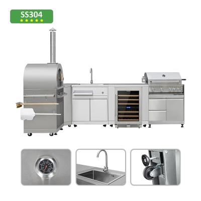 China Modern outdoor kitchen Hot Selling Stainless steel island home Kitchen cabinet for sale