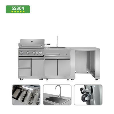 China Modern outdoor kitchen High-end modular cabinet Stainless steel kitchen cabinet for sale