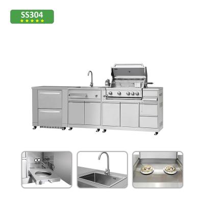 China Modern outdoor kitchen manufacture house bbq cabinets cutting board for BBQ grill for sale