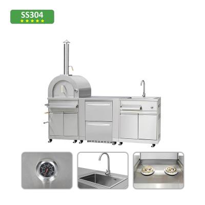 China Modern outdoor kitchen new design outdoor bbq kitchen stainless steel fully covered outdoor garden kitchen BBQ grill for sale