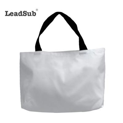 China Bilateral Printable Single Transfer Sublimation Polyester Folding Eco-friendly Customized Blank Tote Bag for sale