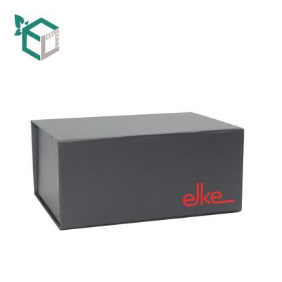 China Logo Magnet Black Cardboard Paper Custom Made Handmade FoldableBox for sale