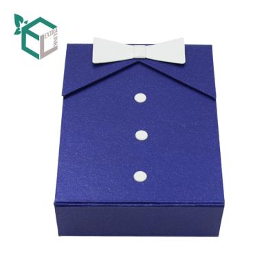 China Handmade Custom Logo Magnet Blue Cardboard Paper Packaging Box for sale