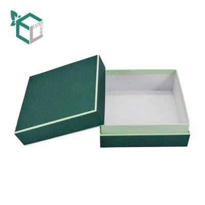 China Handmade Free Sample Logo With Lid Large Green Custom Paper Storage Clothing Box for sale