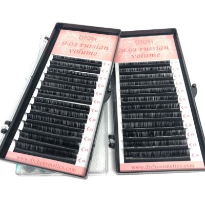 China Private Label High Quality Pbt Natural Korean Long Eyelashes Different 0.03 Eyelash Extensions for sale