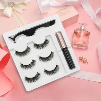 China Thick Hot Style Waterproof Soft Magnetic Eyelash With Magnetic Eyeliner for sale