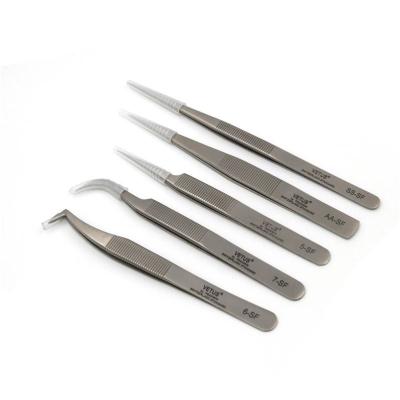 China Russian Stainless Steel Volume Eyelash Extension Tweezers Eyelash Tweezers for sale