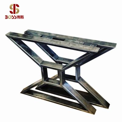 China Household Style Metal Modern Industrial Z Shaped Black Table Legs Industrial Modern Table Legs for sale