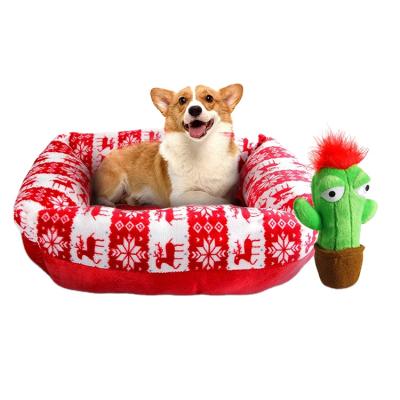 China Wholesale Eco-Friendly Sustainable Christmas Sofa Luxury Dog Bed Washable Waterproof Pet Bed for sale