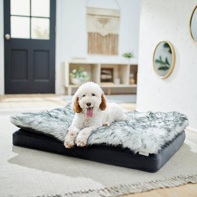 China Indestructible Outdoor Home Travel Mat Eco Friendly Dog Beds Warm Faux Fur Dog Bed Eco-friendly Luxury Waterproof Plush for sale