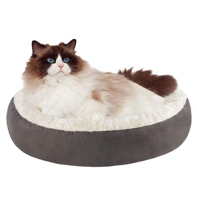 China Wholesale Custom Viable Soft Fluffy Thick Washable Waterproof Round Dog Cat Cave Bed Donut Cushion Warm for sale