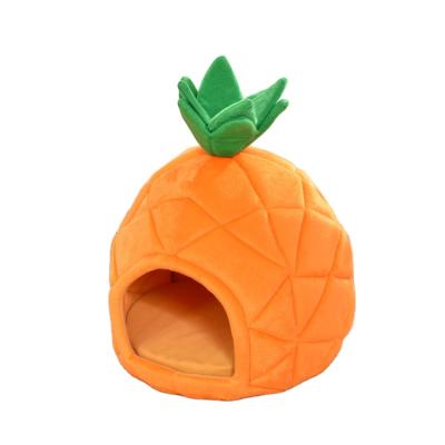 China Sale Designer Foldable Cat Bed House Pineapple Funny Indoor Outdoor Indoor Warm Cozy Cave for sale