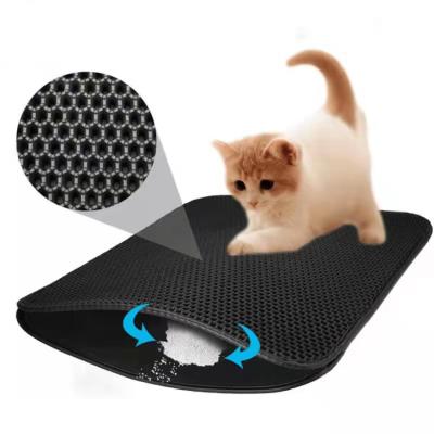 China EVA Pet Cat Mat Double-Layer Eco-Friendly Waterproof Cat Litter Trapper Mats With Waterproof Bottom Layer Easy Cleaning Protect Floor for sale