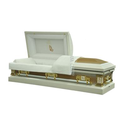 China ANA China Distributors 20ga Steel American Caskets European Style Luxury Custom Casket With Swing Handles for sale