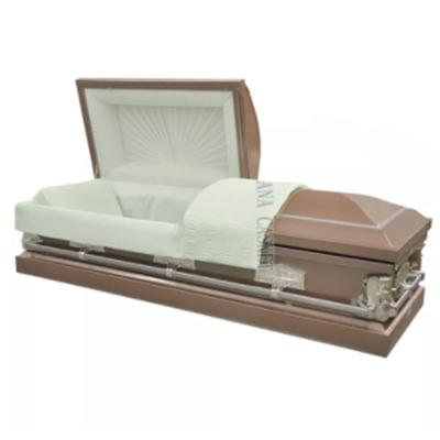 China ANA Easy Installation American Style Cheap American Lilac Finish Corner Handles Casket Casket for sale