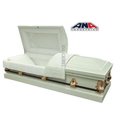 China China ANA Style American Funeral Equipment American Style White Steel Casket 20ga Casket For Sale for sale